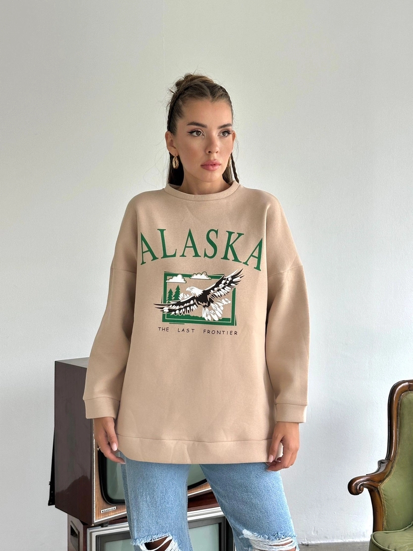 ALASKA%20ÜÇ%20İPLİK%20OVERSİZE%20SWEAT%20VİZON