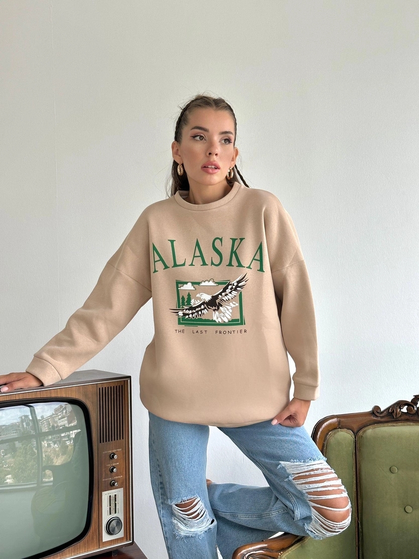 ALASKA%20ÜÇ%20İPLİK%20OVERSİZE%20SWEAT%20VİZON