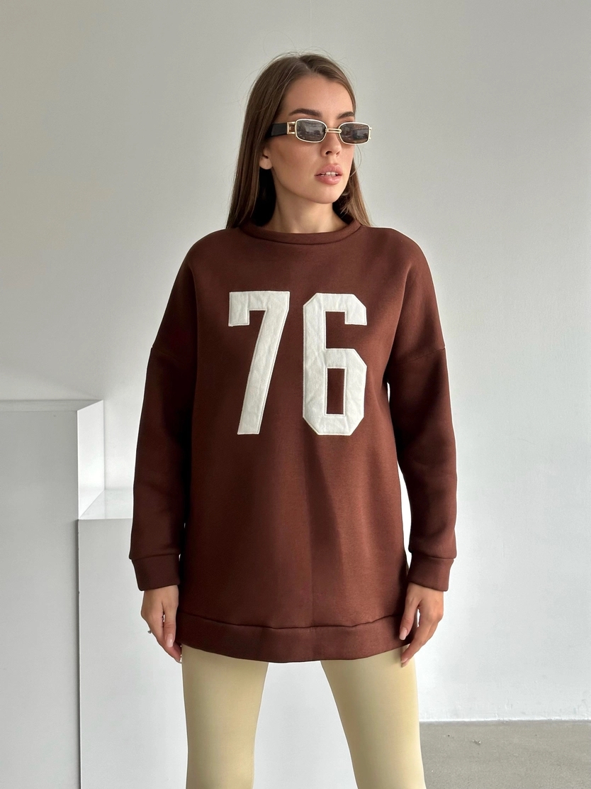 SEVENTY%20SİX%20BASKI%20SWEAT%20KAHVERENGİ