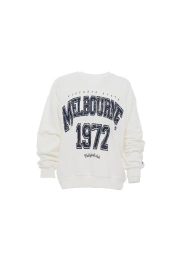 Quzu Baskı Detaylı Sweatshirt